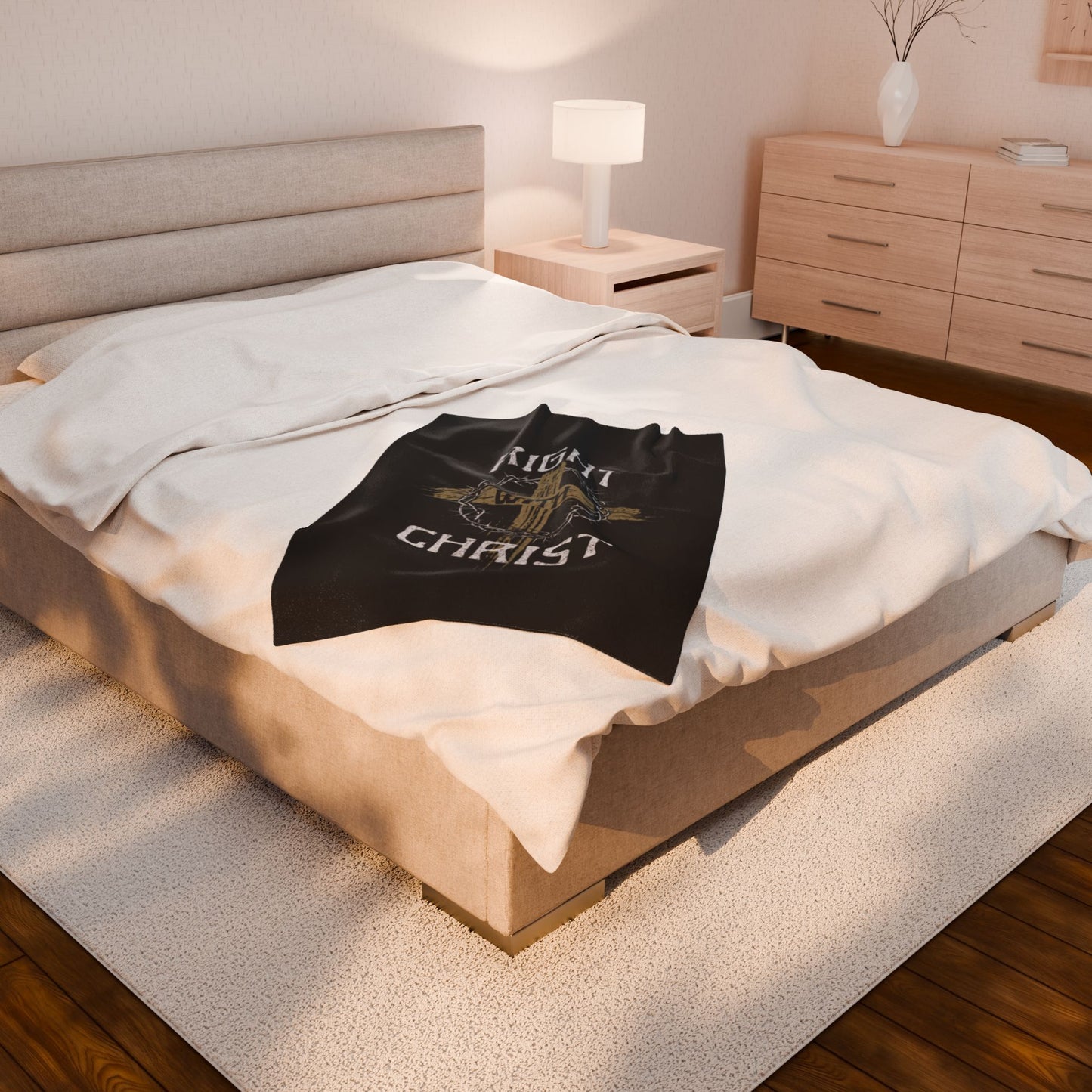 Religious Velveteen Blanket - Right with Christ Design
