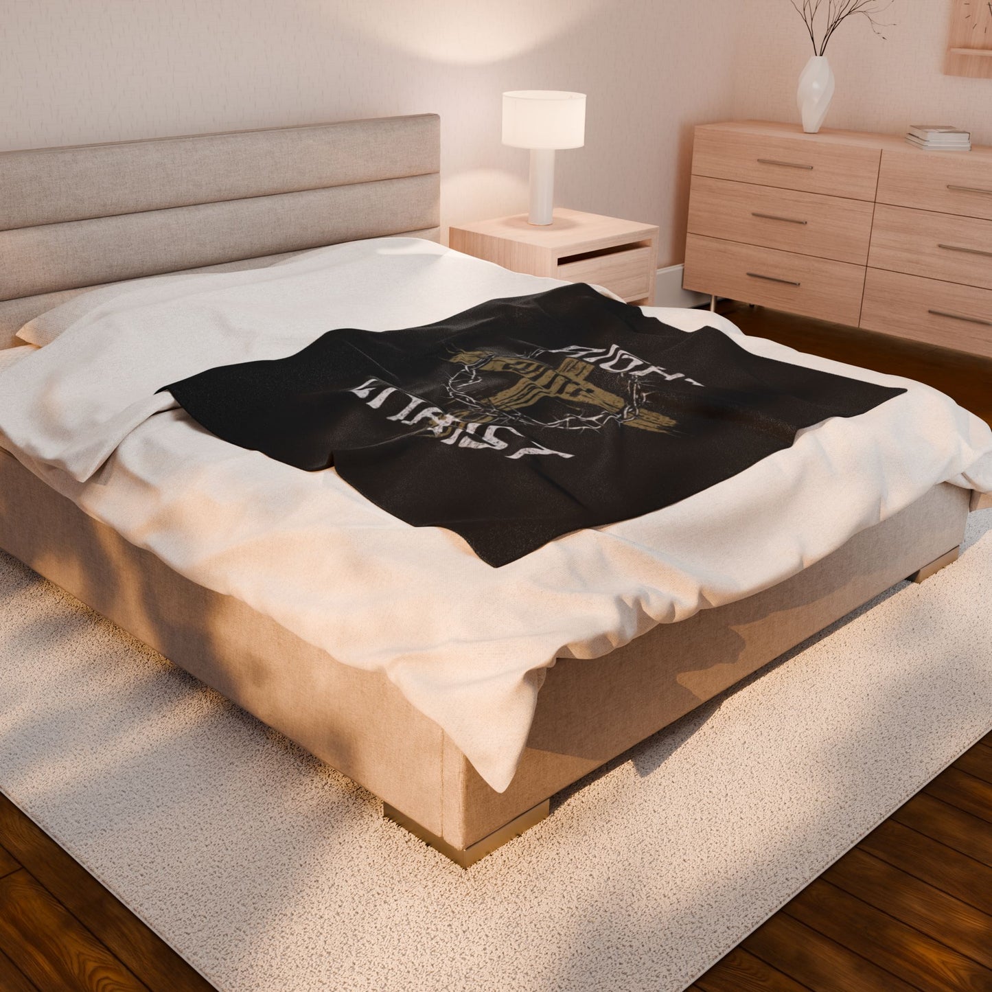 Religious Velveteen Blanket - Right with Christ Design