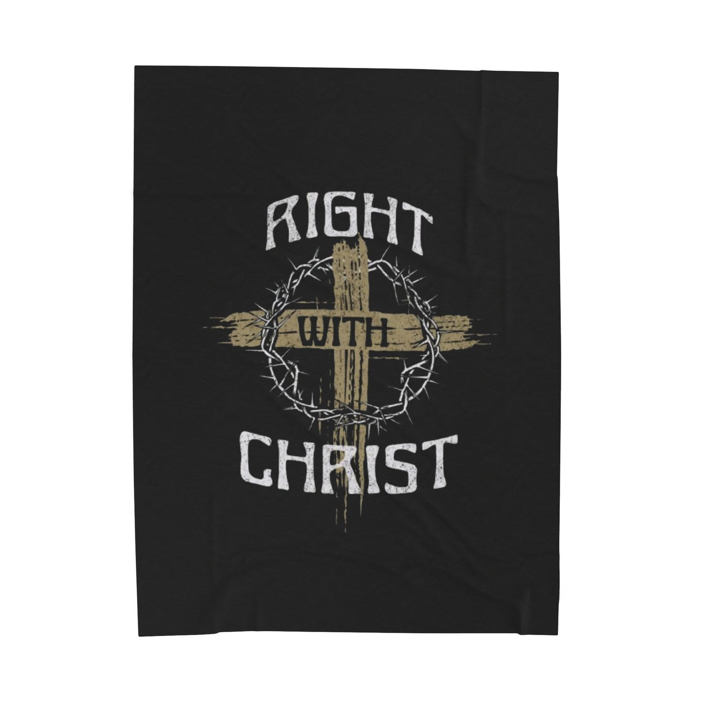 Religious Velveteen Blanket - Right with Christ Design